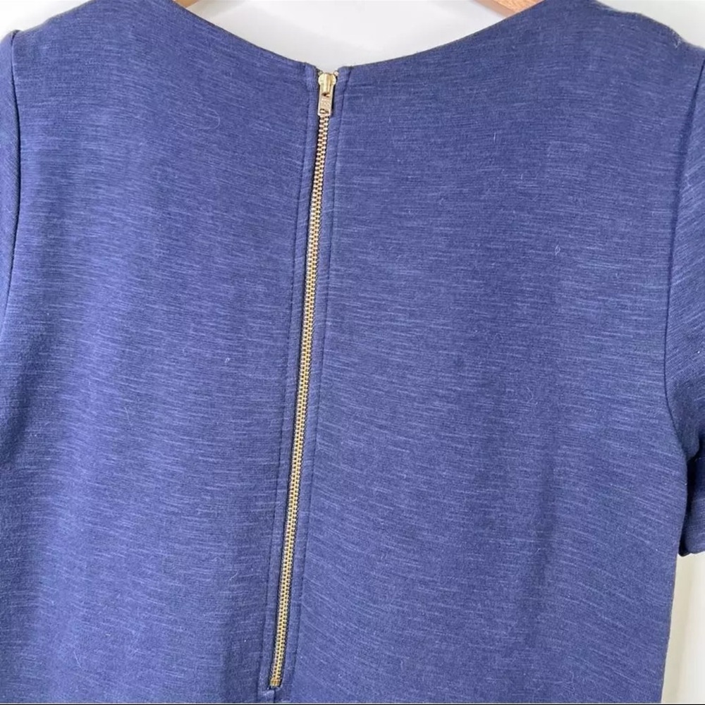 J. Crew Navy Striped Knit Short Sleeve Mini Shift Dress Size 0 *EUC* - Picture 6 of 9